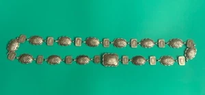 Cinturón Vaquera Años 80 Navajo Ovalado/Rectángulo Águila Eslabón Concho Plata Esterlina - Imagen 1 de 16