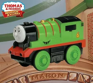 BATTERY OPERATED PERCY ~ THOMAS & FRIENDS WOODEN RAILWAY ~ IN USA Y4423 - Picture 1 of 6