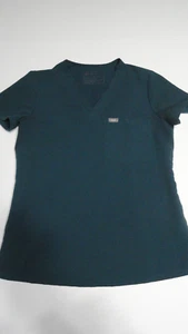 FIGS Scrub Top Tech Collection XS Deep Teal 72% Poly 21% Rayon Medical/Dental - Picture 1 of 9