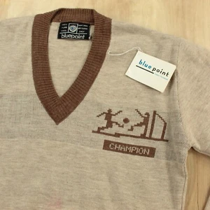 vtg 70s 80s Bluepoint sweater 40 tag champion soccer slim wool usa aesthetic - Picture 1 of 12