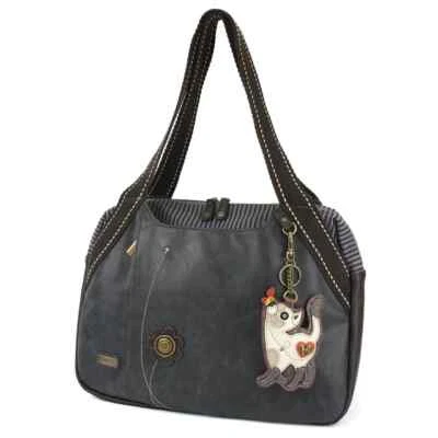 New Chala Bowling Zip Tote Shoulder Large Bag Coin Purse  BLACK gift SLIM CAT - Image 1 of 4