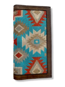Billetera de rodeo azteca turquesa y roja Twisted X - Imagen 1 de 2