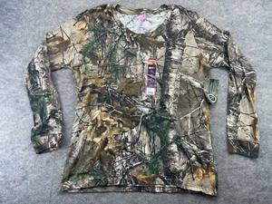 Game Winner Shirt Maglietta Donna 2XL Realtree Mimetica Mimetica Manica Lunga Nuova con etichette - Foto 1 di 9