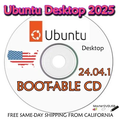 Ubuntu 24.04.1 LTS Edition - Bootable Live DVD - 64-bit - Secure & Robust OS! - Image 1 of 4