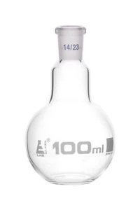 Eisco 100ml Boiling Flask with 14/23 Joint, Flat Bottom - Borosilicate Glass - Picture 1 of 1