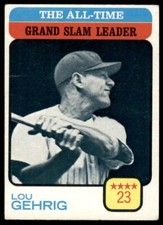 1973 Topps #472 Lou Gehrig/All-Time Grand Slam Leader Yankees (crease) *547