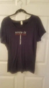 Chris's Stuff "Screw It" Embellished Cork Screw T-Shirt Size XXL Color Black - Picture 1 of 5