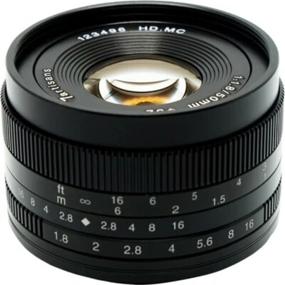 7artisans 50mm F1.8 APS-C Portrait Lens for Canon EF EOS M 5 6 10 50 M200 Camera - Image 1 of 4