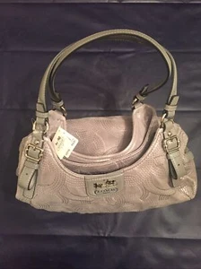 Coach Women Hand Bag, MAD STC LTH MAGHIE, Grey - Picture 1 of 3
