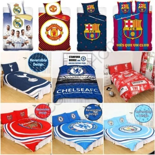Football Squadre Set Copripiumino Singolo Doppio - Arsenal Barcelona Chelsea & - Immagine 1 di 1