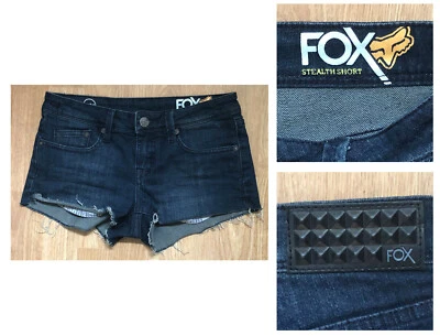 FOX RACING STEALTH SHORT Women's Low Rise Cotton Blend Denim Shorts sz 0 24W  - Image 1 of 4