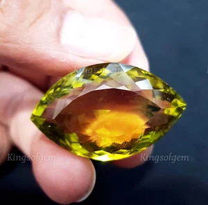 Piedra preciosa suelta de cuarzo amarillo limón de 63 quilates en forma de marquesa - Imagen 1 de 5