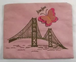 Laurice Keyloun Neiman-Marcus Bridge Butterfly Fabric Pink Zippered 7 X 6 inch - Picture 1 of 10