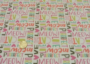 Cutie Cats Letters Baumwoll-Stretch-Jersey ecru Hilco Shirtstoff 25 cm - Bild 1 von 1