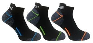 Pack of 3 JCB Black/Neon Technical Trainer Liners Socks UK Size (6-8.5 & 9-12) - Picture 1 of 1