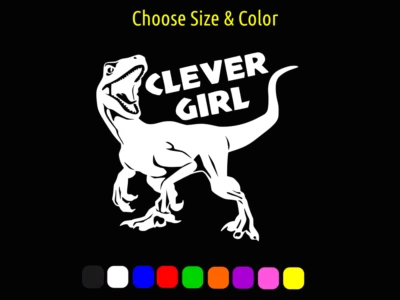 ORACAL Clever Girl Velociraptor Jurassic Park Decal Laptop Car Window CHOOSE SIZE COLOR