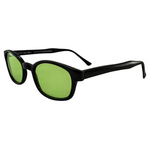 Pacific Coast Original KD's Biker Sunglasses (Black Frame/Green Lens) - Picture 1 of 8