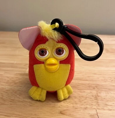 2000 McDonalds FURBY Red & Yellow Toy/Keychain Plush Clip - Vintage - Image 1 of 4