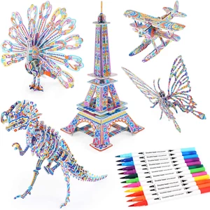 3D Coloring Puzzle Set, Arts and Crafts for Girls and Boys Age 6 7 8 9 10 11 12 - Picture 1 of 12