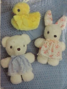 Vtg 80's Butterick 423 STUFFED ANIMALS TOYS CLOTHES Sewing Pattern DUCK BEAR - Picture 1 of 7