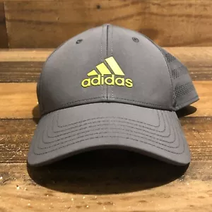 Adidas Hat Snapback Cap Kids Youth Gray Neon Green Performance Tennis - READ - Picture 1 of 10