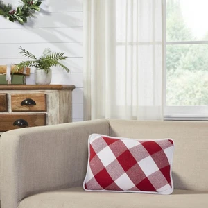 Annie Red Check Pillow 9.5x14 VHC Brands - Picture 1 of 6