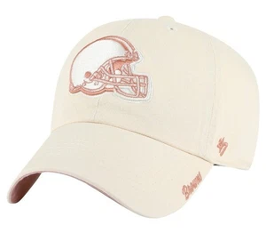 Women's '47 Natural Cleveland Browns Ballpark Cheer Clean Up Adjustable Hat - Picture 1 of 3
