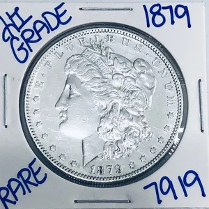 Dólar de plata Morgan 1879 auténtico alta calidad moneda como nueva de Estados Unidos envío gratuito 7919 - Imagen 1 de 3