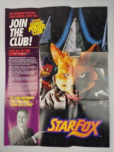 Star Fox Play It Loud Super Nintendo SNES Foldable Promo Poster Insert NUR - Bild 1 von 8