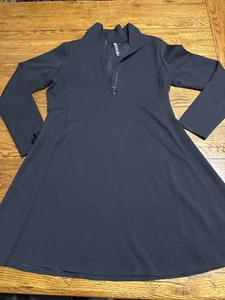 Athleta West Town Kleid schwarz M Sweatshirt 1/4 Reißverschluss D15 - Bild 1 von 8