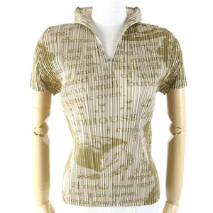 T-Shirt Pleats Please Issey Miyake Menüdruck Größe 3 Rezept für Pfund Kuchen selten - Bild 1 von 6
