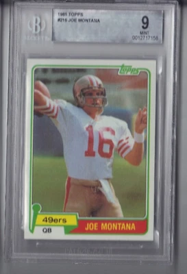 1981 TOPPS #216 JOE MONTANA HOF CARTÃO DE NOVATO RC BGS 9 PERFEITO ESTADO - Imagem 1 de 4