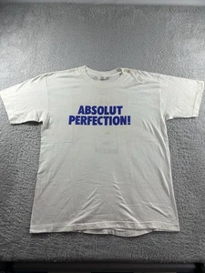 VINTAGE Absolut Vodka Promo Shirt Mens XL White Made in USA Single Stitch - Picture 1 of 14