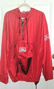 Marlboro Unlimited Vintage Jacket Mens 2XL Red Nylon Windbreaker Packable Hoodie - Picture 1 of 6