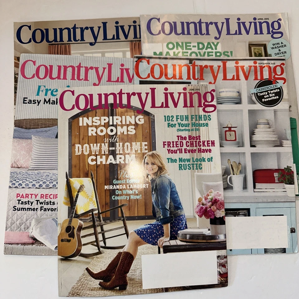 Country Living Magazines Lot Of 5 2014 2015 Miranda Lambert Makeover Ideas - Image 1 of 4