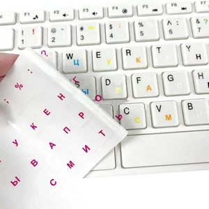 Universal Russian Transparent Keyboard Stickers For Laptop Letters - Afbeelding 1 van 16