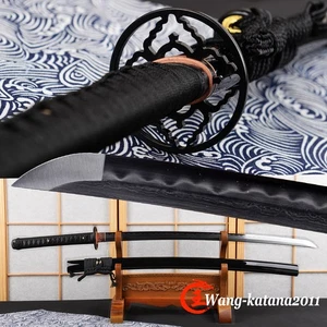 Espada Katana Samurai Japonesa Negra Afilada Full Tang Arcilla Templada Piel de Rayo Real - Imagen 1 de 14