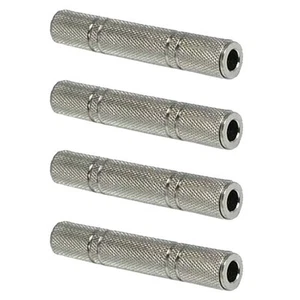 4 Pcs 6.35mm 1/4" Stereo Female to Female Coupler Audio Adapter Connector Metal - Picture 1 of 1