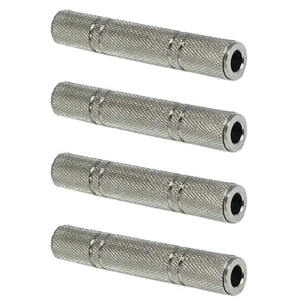 4 Pcs 6.35mm 1/4" Stereo Female to Female Coupler Audio Adapter Connector Metal - Image 1 of 1