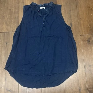 Liz Claiborne Damen ärmelloses Henley Top blau marineblau Größe Large - Bild 1 von 5