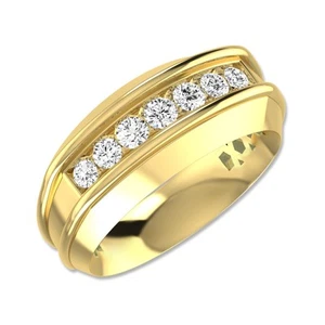 Seven Stone Ring 0.15 Ctw Lab Grown Diamond Men's Ring Fathers Day Special Gift - Picture 1 of 6