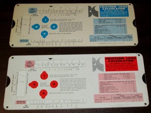 Friction Loss & Paper Stock Volume Calculator-Black Clawson Slide Rule-1968&1980 - Picture 1 of 2