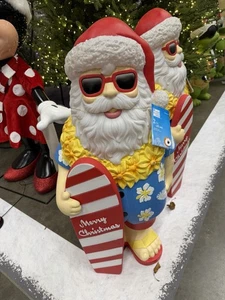 2025 COASTAL SANTA WITH SURFBOARD 2.5 FT BLOW MOLD HOME DEPOT HOME ACCENTS NEW😊 - Picture 1 of 1