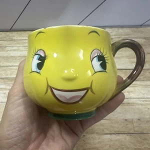 Vintage PY Miyao Birnengesicht Tasse, Japan, kitschig Mid Century 50er mit Chips *Bild - Bild 1 von 7