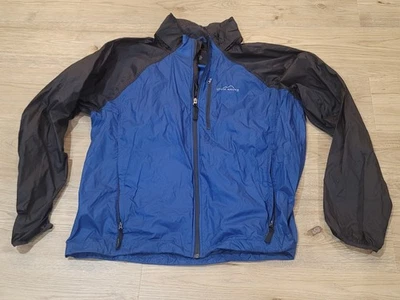 Chaqueta de Lluvia Eddie Bauer Hombres XL Azul Negro Cremallera Completa Con Capucha Impermeable Ligera Foto 1 de 4