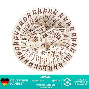 100pcs Stoffetiketten Handmade with Love Textiletiketten Handmade Label Stoff... - Bild 1 von 2