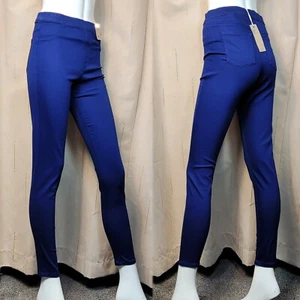 M&S High Rise PULL-ON Cotton Rich JEGGINGS ~ Size 10 Regular ~ COBALT Blue - Picture 1 of 5