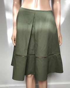 Harvey Faircloth Green Zipper Cotton Skirt Size 6 - Picture 1 of 9
