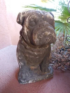 ESTATUA BULLDOG CEMENTO PUERTA TOPE PATIO EXTERIOR DECORACIÓN DEL HOGAR - Imagen 1 de 11