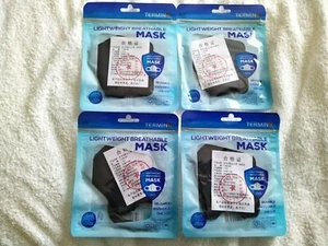Termin8 Black Lightweight Breathable Masks - 4 Masks - Picture 1 of 3